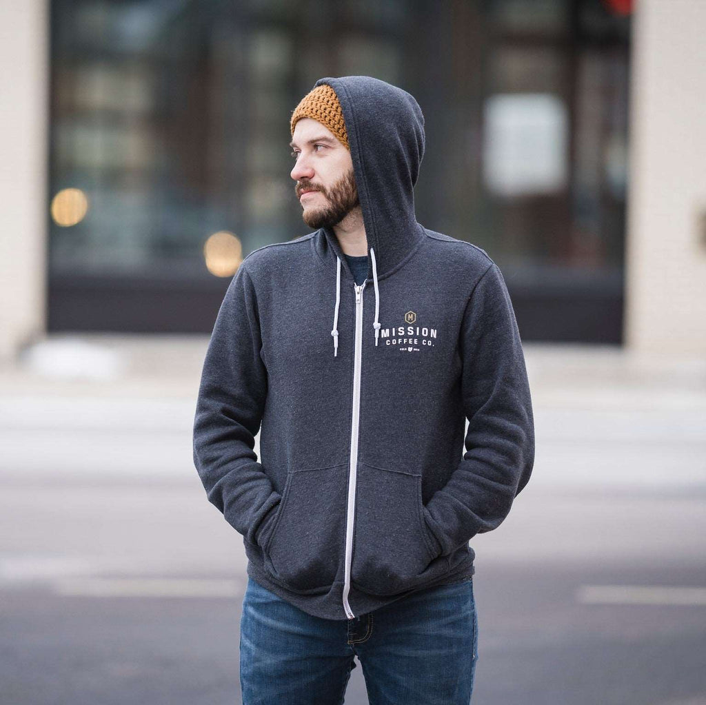 Happy Coffee Zip-Up Hoodie - Mission Coffee Co. LLC